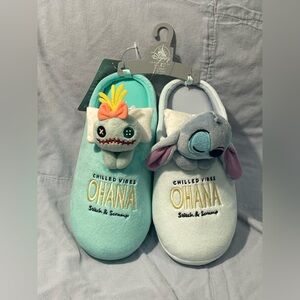NEW Walt Disney Parks Stitch & Angel Slide On Slippers Adult Size 5/6 Stitch Day